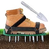 Ohuhu Nagelschuhe Rasenlüfter Schuhe vormontiert mit Klettverschluss, Rasenbelüfter Vertikutierer mit Schaufel Aerifizierer für Rasenbelüftung Garten Schuhe Der ideale Rasenbelüfter