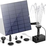 Biling Teichpumpe Solar Springbrunnen für Außen, 2.5W Solarpumpe für Brunnen Miniteich mit Filter, Solarbrunnen für Draussen Garten 6 Düsen für Kolibribad, Teich, Pool, Aquarium