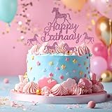 Pferde Tortendeko Rosa Pony Geburtstagsdeko,25Pcs Pferde Torten Deko Junge,Kinder küchendeko Pferde,Ku chen Decoration Pferde Torte Topper,Tortenaufleger,Cupcake Topper Geburtstag Für Kinder.