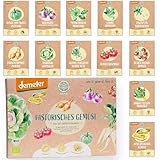 BIO Historisches Gemüse Samen Set - 12 Sorten Demeter Gemüse Saatgut | Seltene u. alte Gemüsesamen allesamt samenfest | alte Gemüsesorten für Balkon, Hochbeet, Garten & als Geschenk | Loveplants