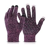 Abeillo Strickhandschuhe für Damen, Winter Touchscreen Handschuhe Warme Rutschfester Winterhandschuhe Dehnbares Gestrickte Thermohandschuhe
