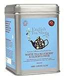 ETS - Weißer Tee Blaubeere & Holunderblüte BIO | loser Tee nachhaltig angebaut & handgeerntet | zart lieblich fruchtig & harmonisch - 100g Dose