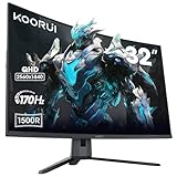 KOORUI Curved Gaming Monitor 32 Zoll, UltraWide QHD 2560x1440P 170Hz 1500R VA Panel Bildschirm, Adptivesync HDR 10 HDMI DisplayPort, Neigungsverstellbar, Augenpflege