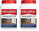 MELLERUD Holz & WPC Öl Pflege farblos | 1 x 0,75 l | Wasserabweisender Schutz vor Verwitterung von Holz, WPC und BPC im Innen- und Außenbereich (Packung mit 2)
