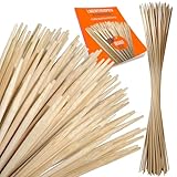 100 Stockbrot Spieße - Lagerfeuer Spieße lang (Grillspieße Lagerfeuer) 90 cm - Ø 6mm aus 100% Bambus als Marshmallow Spieße als Ersatz für Stockbrot Stöcke - Feuerschale - inkl. Ratgeber