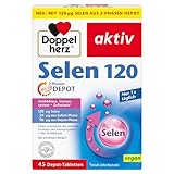 Doppelherz Selen 120 2-Phasen DEPOT - 120 μg Selen pro DEPOT-Tablette - Selen unterstützt die normale Funktion der Schilddrüse - vegan - 45 Tabletten