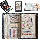 Stickstichbücher, Nähbücher für Anfänger, wiederverwendbares Übungsset, tragbares Reise-Mini-Nähset, Stickmusterbuch für Anfänger und Erwachsene (2)