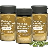 RedMoringa Anti-Cellulite & Drainage Nahrungsergänzungsmittel – Natürlich mit Bromelain Ananas und Moringa, Unterstützt Entwässerung & Metabolismus (180 Kapseln)