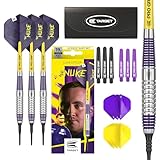 Target Darts Luke Littler Brass Soft Tip Darts Set – 19G-Pixel-Tip-Dart, Nuke-Player-Edition-Dart-Set, Dart-Flüge, Schäfte und Dart-Etui enthalten | Professionelles Dart-Zubehör