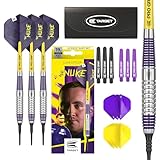 Target Darts Luke Littler Brass Soft Tip Darts Set – 19G Soft Tip Dart, The Nuke Player Edition Dart Set, Dart Accessories