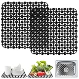 2 Stück Küche Spülbeckenmatte Zuschneidbare 28 X 28 Cm Spülmatte Für Spülbecken Matte, Silikon Rutschfest Spülbeckenschutz, Spülbecken Schutzmatte, Spülbeckeneinlage für Geschirr und Becken Schwarz