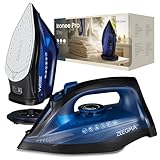 ZEEGMA IRONEE PRO Kabelloses Bügeleisen mit Keramikbeschichtung, 2600 Watt, 360°-Ladestation, Wassertank 320 ml, Dampfleistung 35 g/Min., Selbstreinigend, Anti-Drip und Anti-Calc-Funktion.