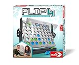 Noris 606064599 - Flip4 - Spiele-Klassiker 4er-Reihe zum Drehen, für Kinder ab 6 Jahre, Strategie-Spiel für 2 Spieler