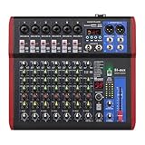 Audio Mixer SI-6UX Professeller Audiomixer, 99 Digitale Effekte, DJ-Mixer For Festivals, Karaoke, Aufnahmestudios SI-8UX(SI-8UX)