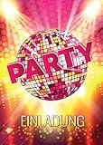 JuNa-Experten 12 Einladungskarten Geburtstag – Disco-Party Einladungen für Erwachsene, Kinder, Mädchen und Jungen, perfekte Einladungskarten für eine unvergessliche Disco-Geburtstagsfeier