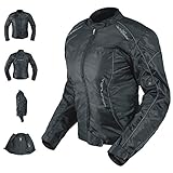 Oxford Jacke Damen Textil Protektoren Thermoweste Motorrad Wasserdicht Schwarz M