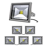 Greenmigo 6x 20W Fluter Strahler Warmweiß Silbergrau Aluminium Gehäuse IP65 Wasserdicht LED Lampe Wandleuchter Flulicht Flutbeleuchtung LED Gartenlampe Außenstahler