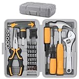 Hi-Spec 30-teiliges kleines, kompaktes Handwerkzeug-Set für Heim- und Büro-DIY. Starter-Werkzeugset für Haushaltsreparaturen in einem tragbaren Werkzeugkasten