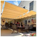 Ausziehbare Pergola-Schattenabdeckung, Baldachin, Wellenrutschen-Design, langlebig, mit Hardware und Drahtkabel, für Terrasse, Garten, Hinterhof, Deck (0,8 x 5 m)