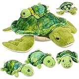 Aoriher Kuscheltier Schildkröte 12 Zoll mit 4 Stücke Kleine Plüsch Weicher Meer Stofftier Mini Spielzeug Dekokissen für Geburtstag Dekoration