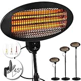 KESSER® Heizstrahler, Wickeltisch-Wärmestrahler mit Splitterschutz und Kipp- Abschaltung, Standfuß - 2 in1 (auch zur Wandmontage geeignet) Infrarot ✓ Terrassenheizung Terassen ✓ Quarzstrahler