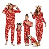 Puimentiua Weihnachts Pyjama,Weihnachtspyjama Familie Set,Weihnachten Pyjamas Schlafanzug,Christmas Pyjama Herren/3XL/01- Roter Elch