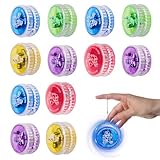 Afenau 12 Stück JoJo Kinder LED, Kunststoff Responsive Yoyo, Reaktives Kugellager JoJo, JoJo Leuchtend für Anfänger Tombola Preise Geburtstag Party Gastgeschenk (Farbe Zufällig)