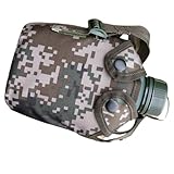 HOLIDYOYO Aluminium Wasserflasche Militärische Outdoor Trinkflasche Camping Wanderung Überlebenskanne mit Schnappverschluss und Haken für Rucksack und Gürtel