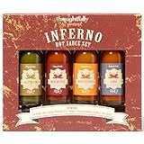 Thoughtfully - Inferno Hot Sauce Geschenkset - Saucen-Set Mit 4 Chili-Saucen - Verschiedene Schärfegrade