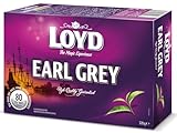 LOYD - Earl Grey Tee - 80 Runde Teebeutel - Premium Qualität, Hochwertiger Schwarzer Tee mit Bergamotte, Weltbekannt & Erfrischender Schwarztee, Ideal für Jede Tageszeit - 120g