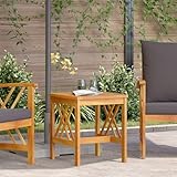 XinZaphrisal Robuster Akazienholz Beistelltisch für Außenbereich mit lackierter Oberfläche, tragbar und witterungsbeständig als praktischer Gartentisch