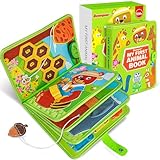 Quanquer Busy Board für Kinder Geburtstagsgeschenke, Animals Montessori Beschäftigt Board Spielzeug für 12+ Mon 1 2 3 Jahre Kleinkinder, Vorschule Lernaktivitäten Entwickelnde Sensorische