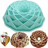 Yueser Gugelhupfform, Silikon Backform, Gugelhupf Backform, Gugelhupfform Silikon Kuchenform Silikonbackform Kuchenbackform Silikonform für Gugelhupf Antihaft 23cm 9 Zoll Blau