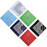 NETUME Bandana Kopftuch für Damen Herren 6 Stück, Baumwolle Paisley Halstuch Kopf Schal, Square Nickituch Bandana Tuch für Motorad Biker - auch als Taschentuch