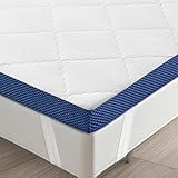 SEZMOONSI Topper 90x200cm, H3 5cm Höhe hypoallergen & atmungsaktiv Kaltschaum Matratzentopper, bequemer Matratzen Topper für Boxspringbett, Wohnwagen, Schlafsofa, mit waschbarem 3D-Netz Bezug