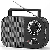 Tragbares Radio AM,FM,SW,UKW Kofferradio Netz und Batteriebetrieb, mit Bestem Empfang, Eingebautem Lautsprecher, Kopfhöreranschluss, fürZuhause/Outdoor/Camping/Notfall