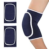 WLLHYF 1 Paar Ellenbogenpolster mit dicker Schwamm-Polsterung Atmungsaktiv Ellenbogen Wraps Arm Brace Support Fitness Tendonitis Support Strap für Kinder Kind Männer Frauen (Blau)