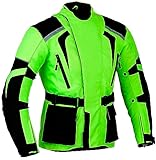 Grüne Motorradjacke, hochsichtbar, wasserdicht und reflektierend, grün