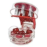 Cherry Stoner Entferner Multi Cherry Pitter Cherry Stein Samen entfernen Kern einfach mit Griff drücken 6 Kirschen Pitter rot.