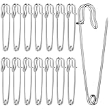 Deudy 15 Stück Silber Extragroß Sicherheitsnadel Sicherheitsnadeln Set, Metall Sicherheitsnadeln verschiedenen größen für handarbeiten, Kleidung kunsthandwerk, schmuck und DIY Handwerk- 75mm