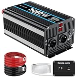 Wechselrichter 3000w Spannungswandler 12V auf 230V Inverter mit 2*EU Steckdosen, USB Ausgang,1*Zigarettenanzünder Port und LCD-Anzeige Spitzenleistung 6000W für Kfz Camping Notfall Haushaltsgeräten