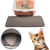 LINUMA® Katzenstreu Matte Grau 45cm x 30cm, Katzenklo Matte, Katzenmatte Katzenklo, Katzenmatte, Matte Katzenklo, Katzenteppich, Katzenstreumatte, Cat Litter Mat, Unterlage, Katzentoilette