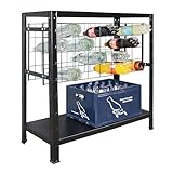 SCHULTE Regalwelt Weinregal für bis zu 32 Flaschen, 90x80x35 cm (HxBxT), schwarz, Getränkeregal, Weinflaschenregal, Flaschenregal