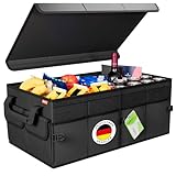 ATHLON TOOLS Kofferraum Organizer XXL – faltbarer Auto Organizer - Kofferraumtasche rutschfest, verstärkt, Kofferrraumtasche stabil mit Deckel – Auto Box zum aufbewahren & verstauen