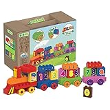 BIOBUDDI Fahrzeuge | Zug mit Nummern, zum Geburtstag & Zählen Lernen, 38 Teile, 100% kompatibel mit Lego & duplo, klimaneutral hergestellt in EU (Niederlande), 97% Bioplastik, BB-0241