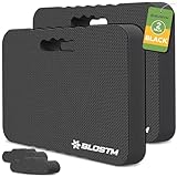 BLOSTM Set mit 2 Dicken Garten Kniekissen - Großer Schwarzer Schaumstoff-Kniebrett, Wasserabweisender Kniepolster Garten, Schaumstoff Unterlage für Arbeit, Yoga, Gartenarbeit, Babybad - 2 Stück