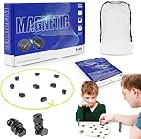 Magnetisches Schachspiel, Magnet Spiel magnetisches schachspiel Steine mit Spielseil, Reisen Schach Magnetisch, Tragbares Schachbrett