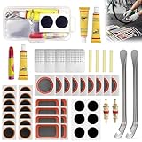 ChaneeHann Fahrrad Reparaturset, 56 Stück Flickzeug Fahrrad Tragbares Kit für Reifenreparatur und Fahrradpannen für Radfahrer, MTB und Geländefahrzeuge
