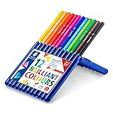 Staedtler ergosoft Buntstifte 157, ergonomische Dreikantform, intensive und kräftige Farben, weiche und bruchsichere Mine, Box mit 12 Farben, 157 SB12P