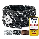 LaceHype 2 Paar - Premium Runde Schnürsenkel [ Ø4,5 mm ] Polyester für Arbeitsschuhe, Stiefel, Outdoorschuhe und Sportschuhe reißfeste Schuhbänder (Schwarz/Weiß, 110cm)